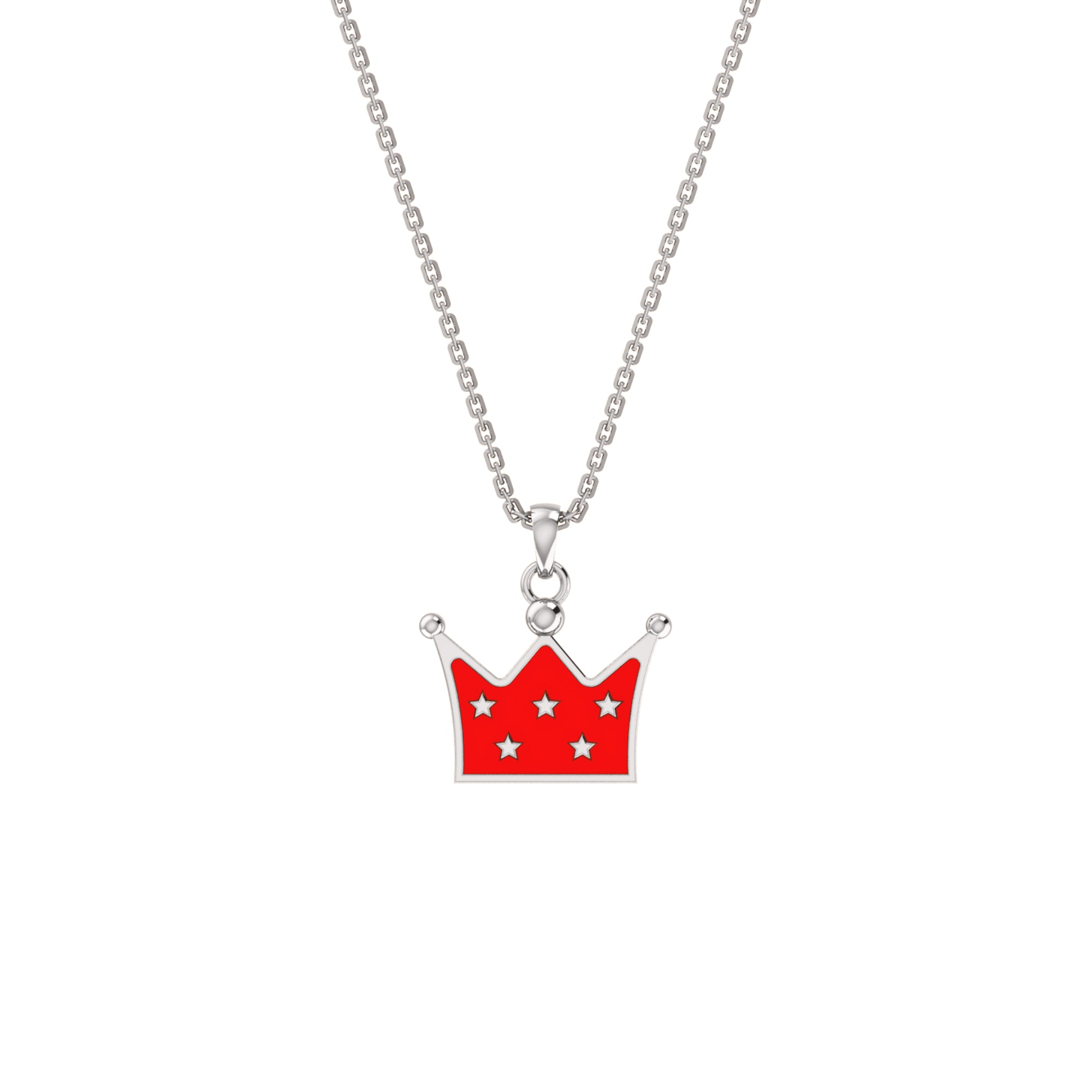 Ciondolo corona smaltata RKC in argento 925 placcato in oro rosa 14 carati Peso 3,80 GM Altezza 15,00 MM