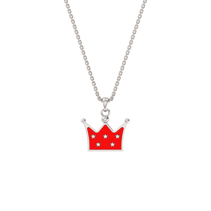 Ciondolo corona smaltata RKC in argento 925 placcato in oro rosa 14 carati Peso 3,80 GM Altezza 15,00 MM