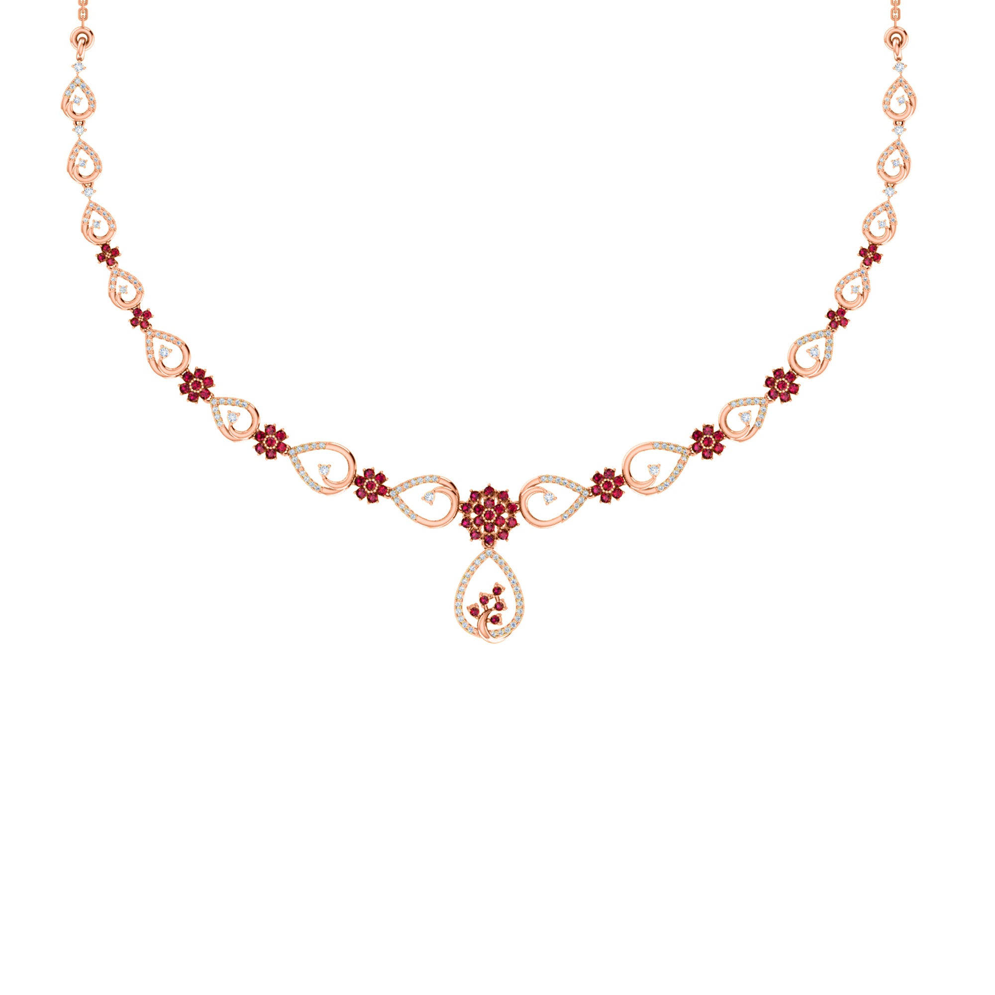 Collana affascinante con moissanite RKC 2.7 CT Argento 925 placcato oro rosa 14k Peso del prodotto 13,00 GM