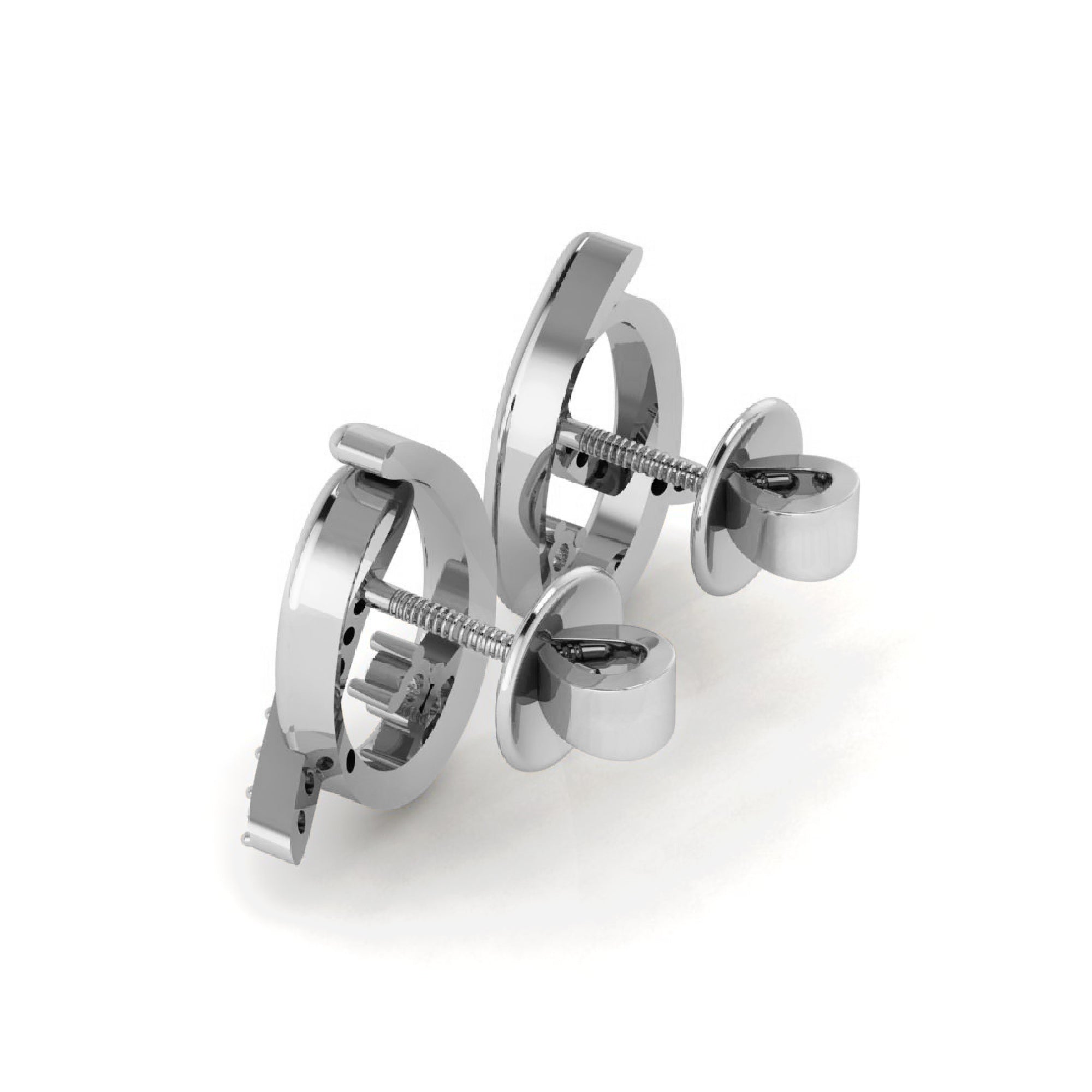 Orecchino da donna RKC in argento sterling 925 con piercing all'orecchio, rosa 14k, oltre 3,50 g, altezza 13,50 mm