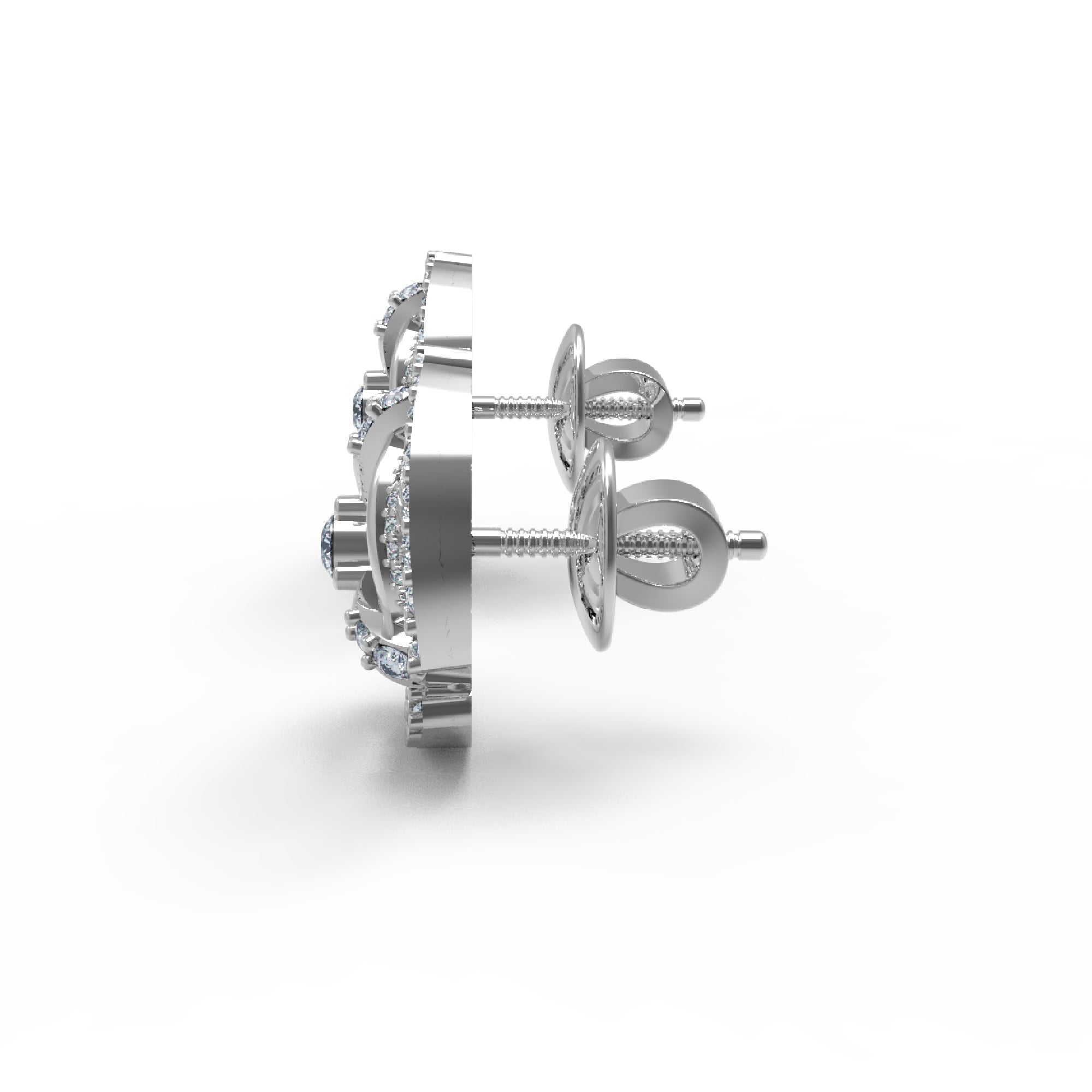 RKC Damen-Ohrstecker aus 925er Sterlingsilber, 14 Karat Gelb, über 1,20 g, Höhe 10,00 mm