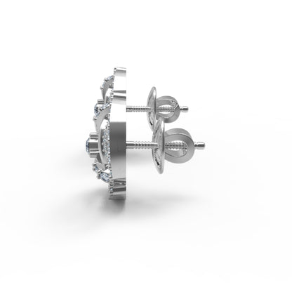 RKC Damen-Ohrstecker aus 925er Sterlingsilber, 14 Karat Gelb, über 1,20 g, Höhe 10,00 mm