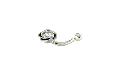 RKC JEWELRY Damen-Bauchnabelschmuck aus 925er Sterlingsilber, 14 Karat Gelbgold vergoldet, Produktgewicht: 1,00 g