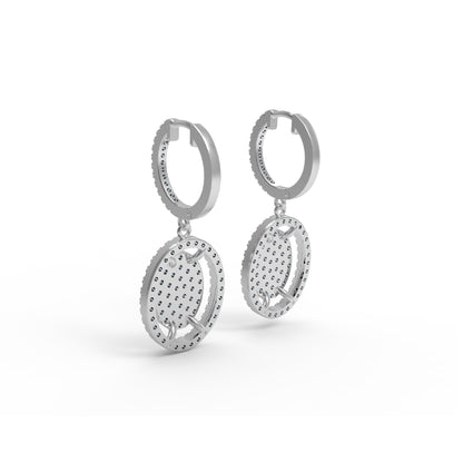 RKC 925 Sterling Silber Tropfen-Ohrhänger für Damen, 14 Karat Gelb, Gesamtgewicht 4,20 GM, Höhe 29,00 mm
