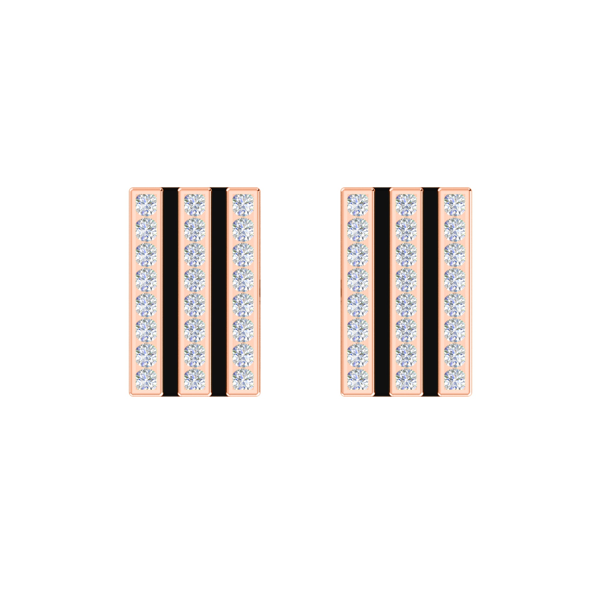 RKC-Moissanit-Manschettenknöpfe und Brosche aus 925er-Sterlingsilber, 14-karätig rosévergoldet, Produktgewicht: 3,20 g