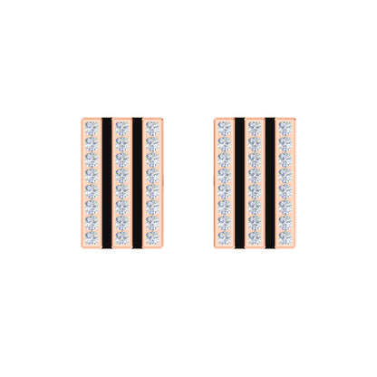 RKC-Moissanit-Manschettenknöpfe und Brosche aus 925er-Sterlingsilber, 14-karätig rosévergoldet, Produktgewicht: 3,20 g
