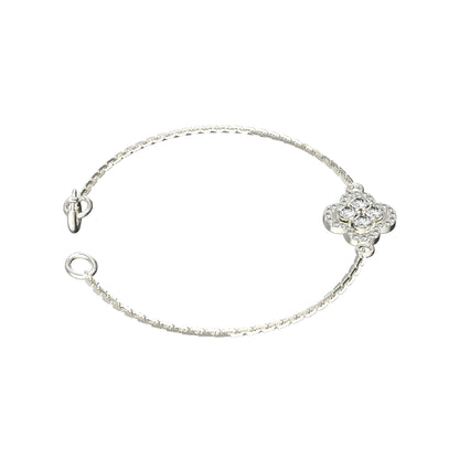 Bracciale da donna floreale in moissanite RKC in argento sterling 925 da 1,00 ct, placcato in oro giallo 14 carati, peso 2,85 ct