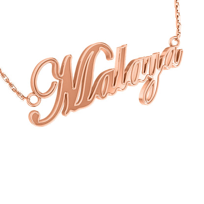 RKC Namens-Anhänger-Halskette, 925er Silberschmuck, 14 Karat Rosévergoldung, Produktgewicht: 5,00 GM, Höhe: 15,50 mm
