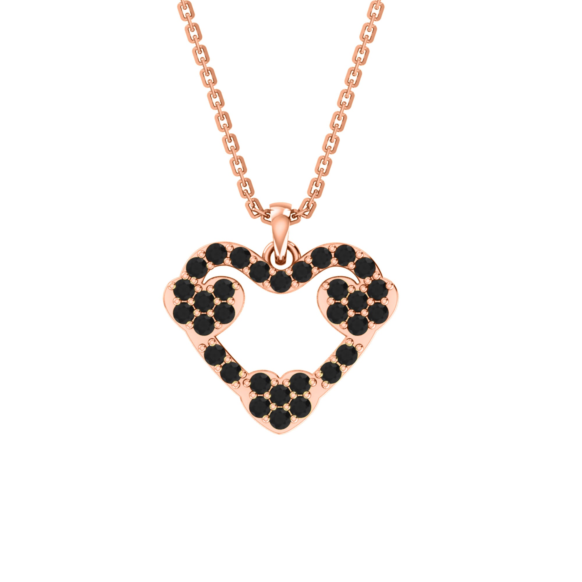 RKC 2,00 CT Moissanit-Herzanhänger, 925er Silberschmuck, 14 Karat Roségold vergoldet, Gewicht 4,30 GM, Höhe 17,80 mm