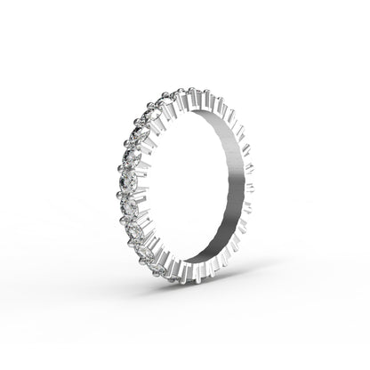RKC Moissanit Full Eternity Bandring aus 925er Sterlingsilber mit Gelbgoldbeschichtung, Gewicht 2,80 ct, Breite 2,50 mm