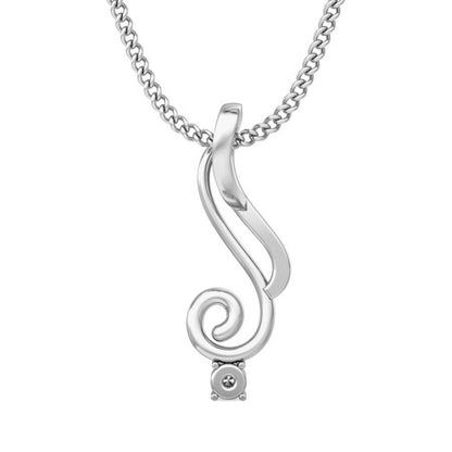 Ciondolo in moissanite da donna in argento sterling 925 RKC da 0,03 ct, finitura in oro rosa 14 carati, peso 2,5 g, altezza 16 mm