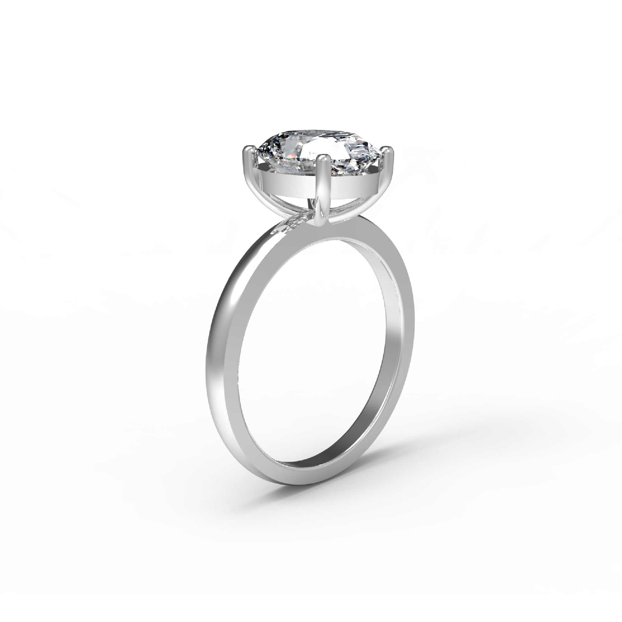 Anello di fidanzamento con moissanite a taglio ovale RKC da 5 ct, argento 925, placcato in oro giallo 14k per donna, peso 3,20 g.