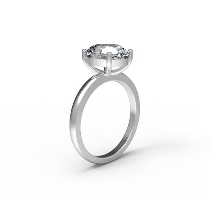 Anello di fidanzamento con moissanite a taglio ovale RKC da 5 ct, argento 925, placcato in oro giallo 14k per donna, peso 3,20 g.