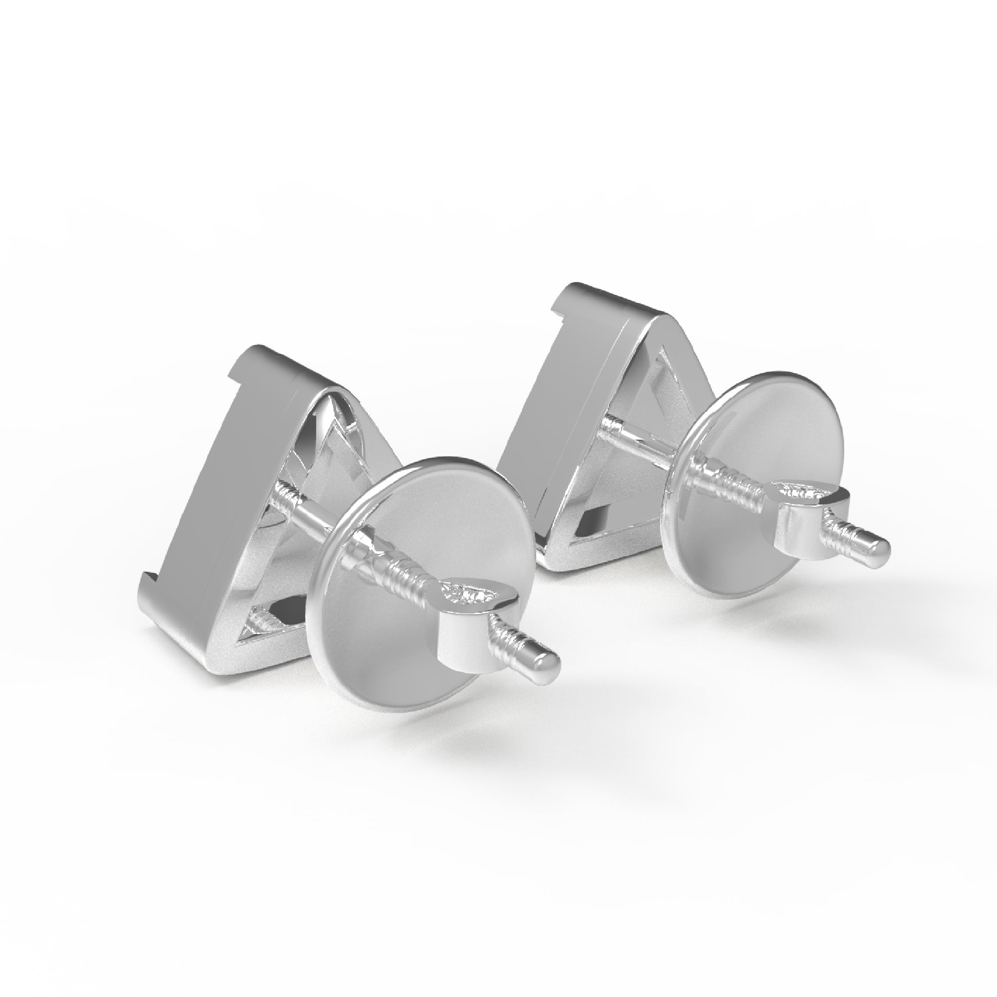 Orecchino da donna piccolo triangolare in argento sterling RKC 925 14k giallo oltre 2,30 Gm altezza 6,20 MM