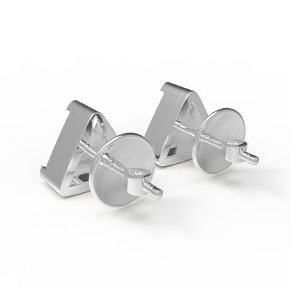 Orecchino da donna piccolo triangolare in argento sterling RKC 925 14k giallo oltre 2,30 Gm altezza 6,20 MM