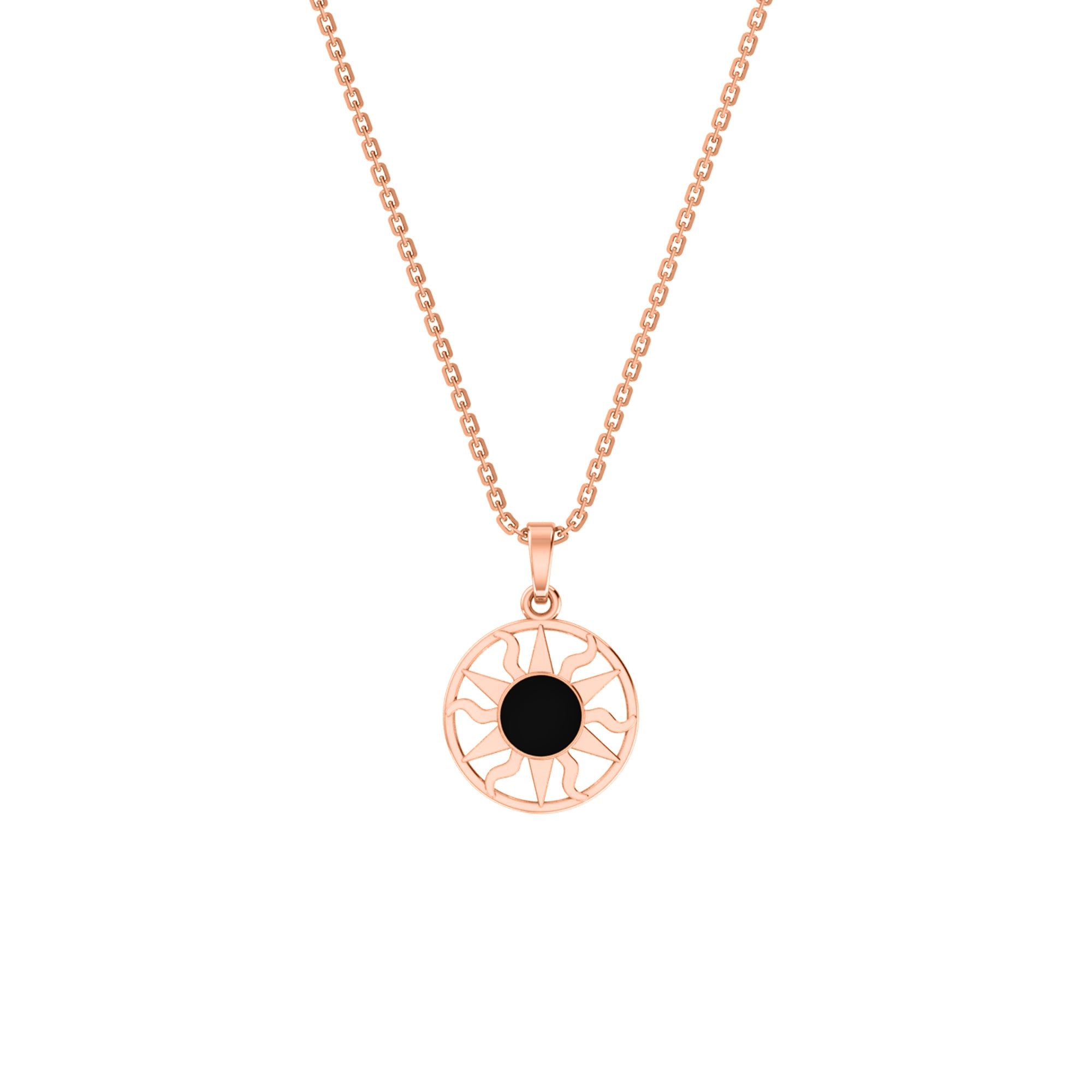 RKC Emaille-Sonnenanhänger, 925er Silberschmuck, 14 Karat Gelbgold vergoldet, Produktgewicht: 4,00 g, Höhe: 12,50 mm