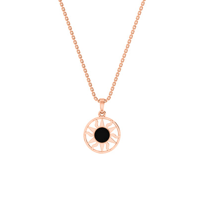RKC Emaille-Sonnenanhänger, 925er Silberschmuck, 14 Karat Gelbgold vergoldet, Produktgewicht: 4,00 g, Höhe: 12,50 mm