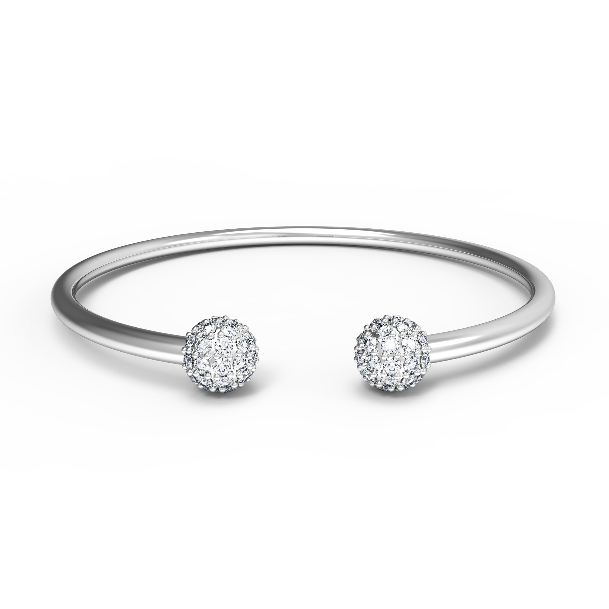 RKC Damen-Armreif aus 925er-Sterlingsilber, 1,08 Karat Moissanit, 14 Karat Roségold vergoldet, Gewicht 9,00 g, Höhe 50,00 mm