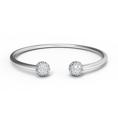 RKC Damen-Armreif aus 925er-Sterlingsilber, 1,08 Karat Moissanit, 14 Karat Roségold vergoldet, Gewicht 9,00 g, Höhe 50,00 mm