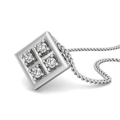 Ciondolo in moissanite da donna in argento 925 RKC da 0,06 ct, placcato in oro giallo 14 carati, peso 2,9 g, altezza 9,5 mm