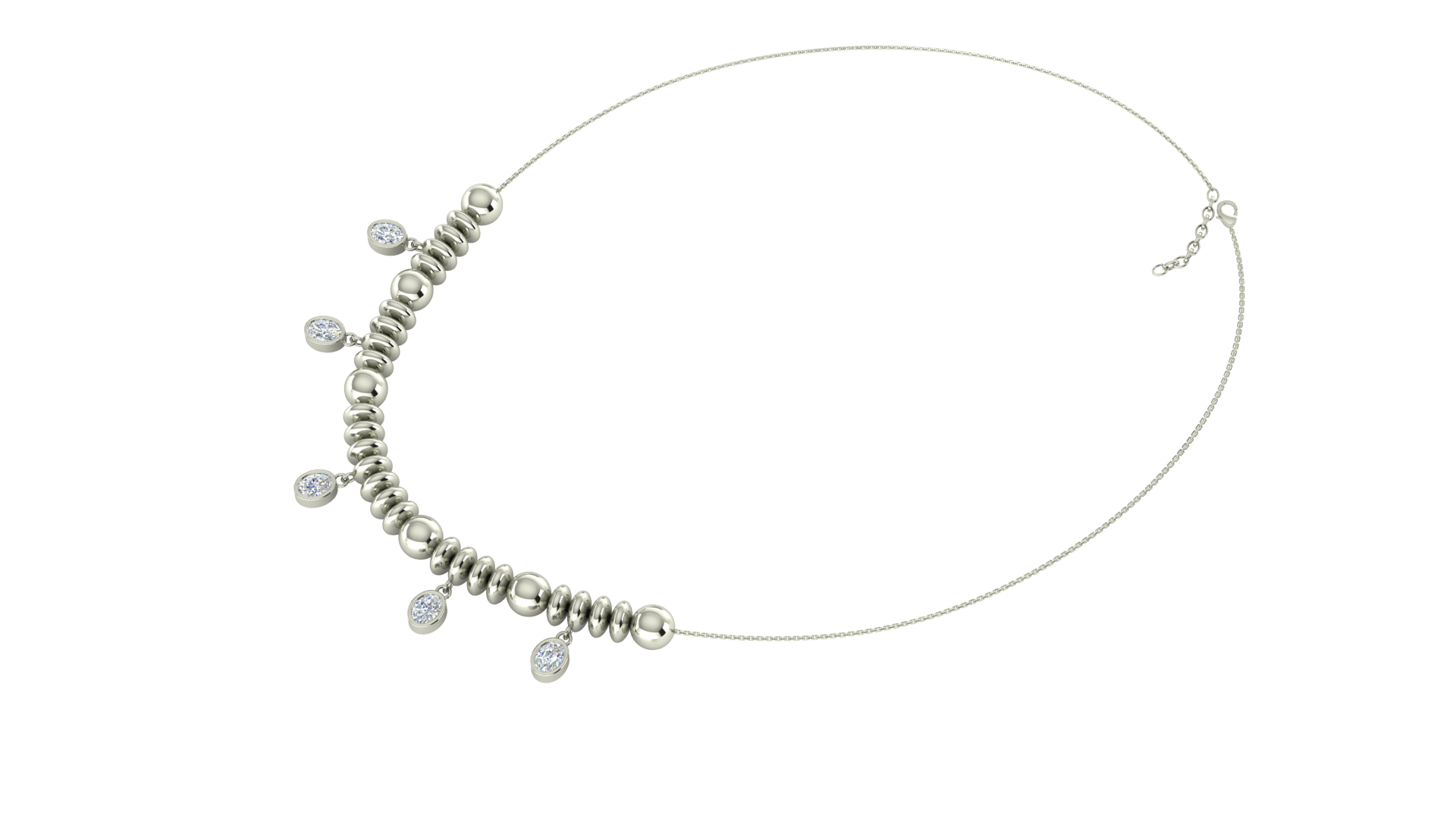 Collana affascinante con moissanite in carati RKC da 10 ct, argento 925, placcato in oro rosa 14k, peso del prodotto 7,00 GM