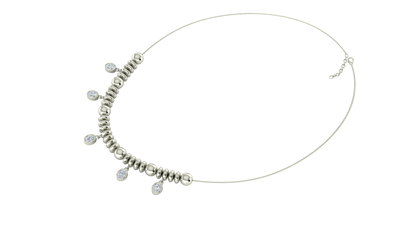 Collana affascinante con moissanite in carati RKC da 10 ct, argento 925, placcato in oro rosa 14k, peso del prodotto 7,00 GM