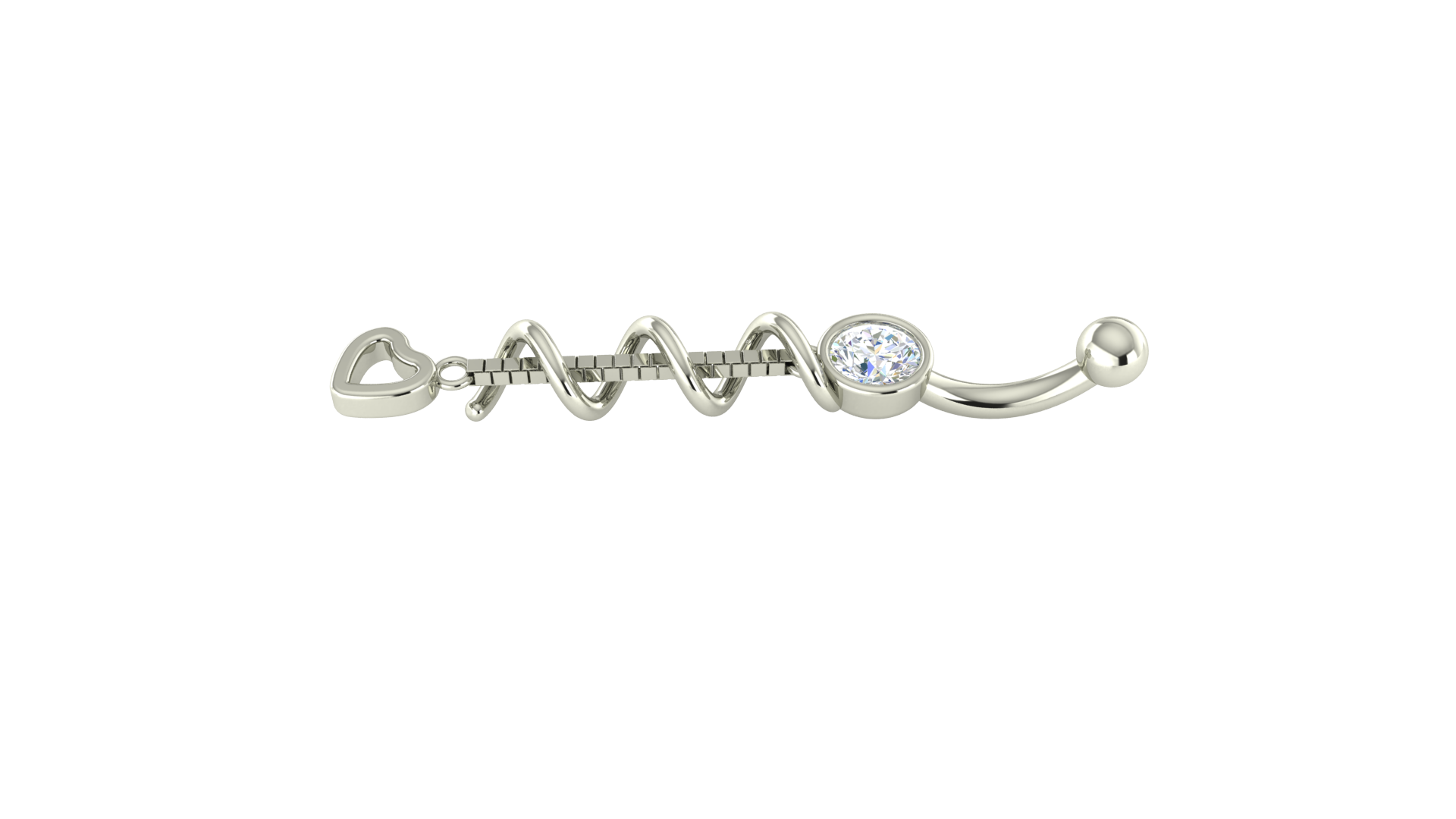 RKC JEWELRY Ombelico da donna in argento sterling 925 placcato in oro giallo 14k Peso 1,50 g Altezza 35,00 mm