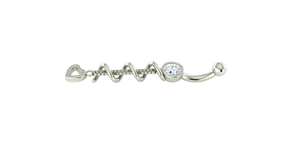 RKC JEWELRY Ombelico da donna in argento sterling 925 placcato in oro giallo 14k Peso 1,50 g Altezza 35,00 mm