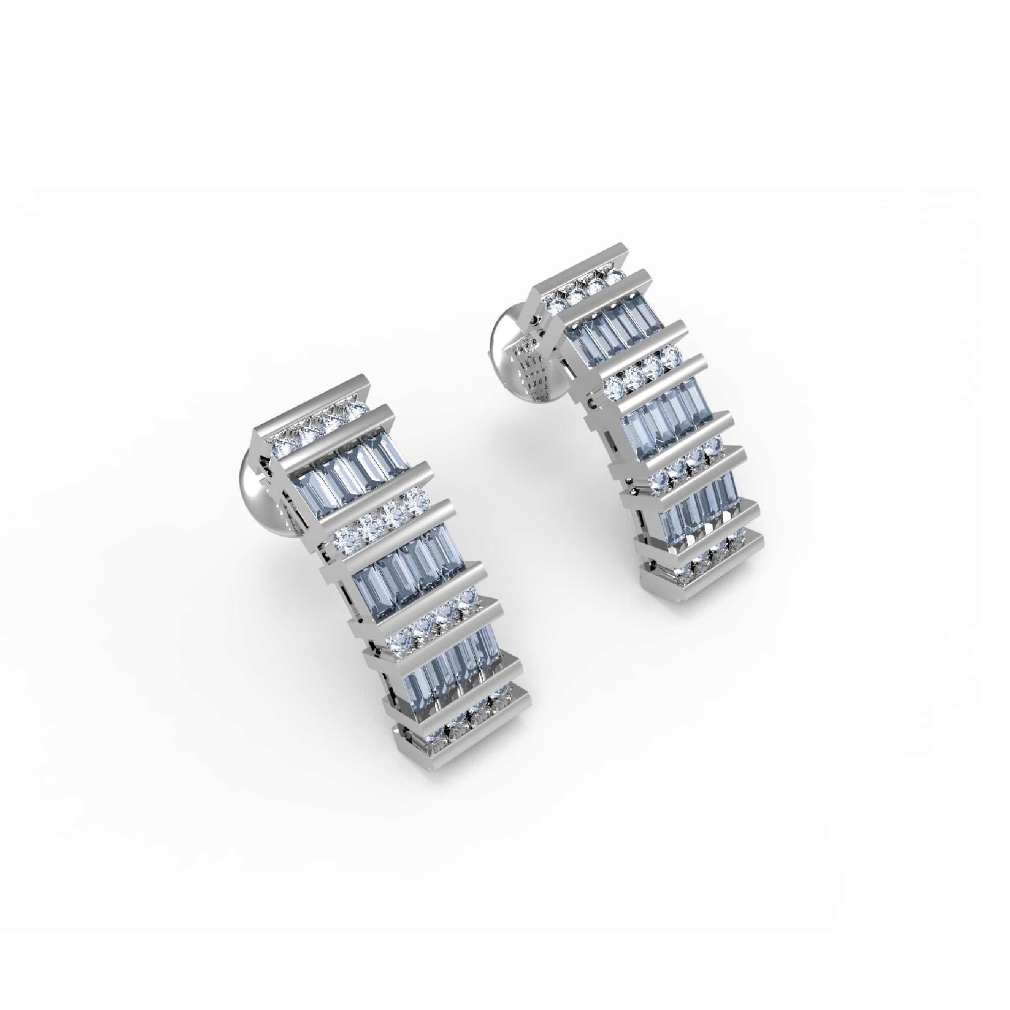 Orecchino da donna con retro a vite in argento sterling RKC 925, rosa 14 carati, peso prodotto 6,00 GM, altezza 20,00 MM