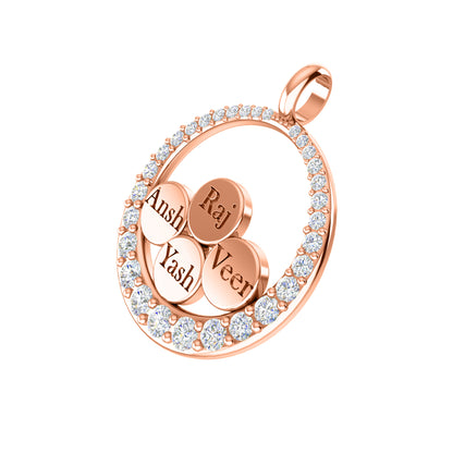 Ciondolo con nome Moissanite da 0,68 ct, gioielli in argento 925, placcato in oro giallo 14 carati, peso 5,10 g, altezza 24,80 mm