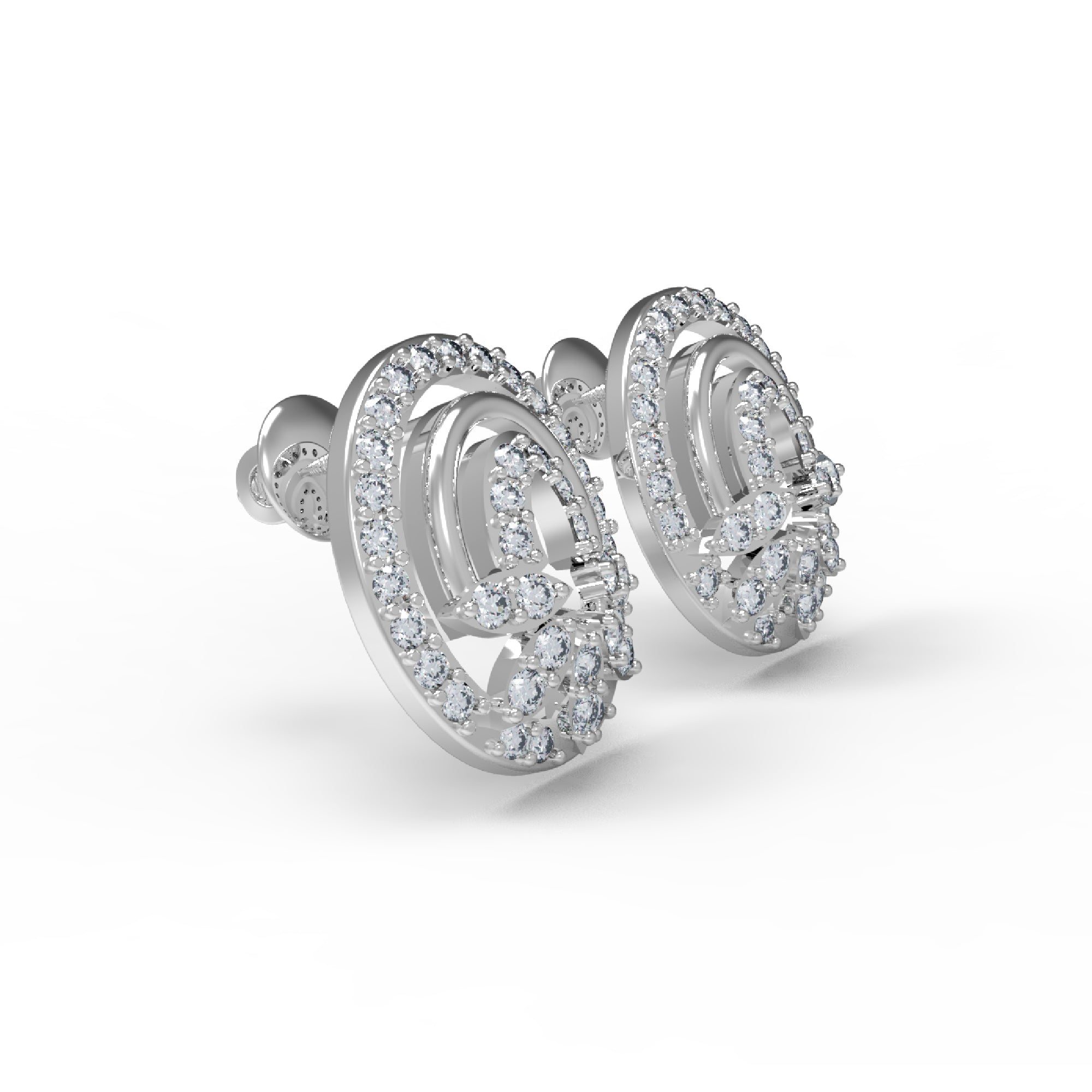Orecchino da donna con perno a vite sul retro in argento sterling RKC 925, rosa 14k, oltre 3,50 Gm, altezza 12,50 mm