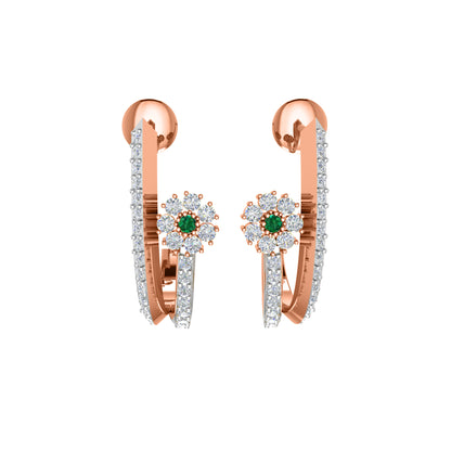 RKC 925 Sterling Silber Hoops & Huggies Ohrring Damenohrring 14 Karat Gelbgold über 3,20 WT, Höhe 20,00 mm