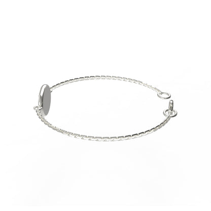 Bracciale iniziale a forma rotonda in argento sterling RKC 925, regalo per lei, placcato in oro giallo 14 carati, peso 3,25 g