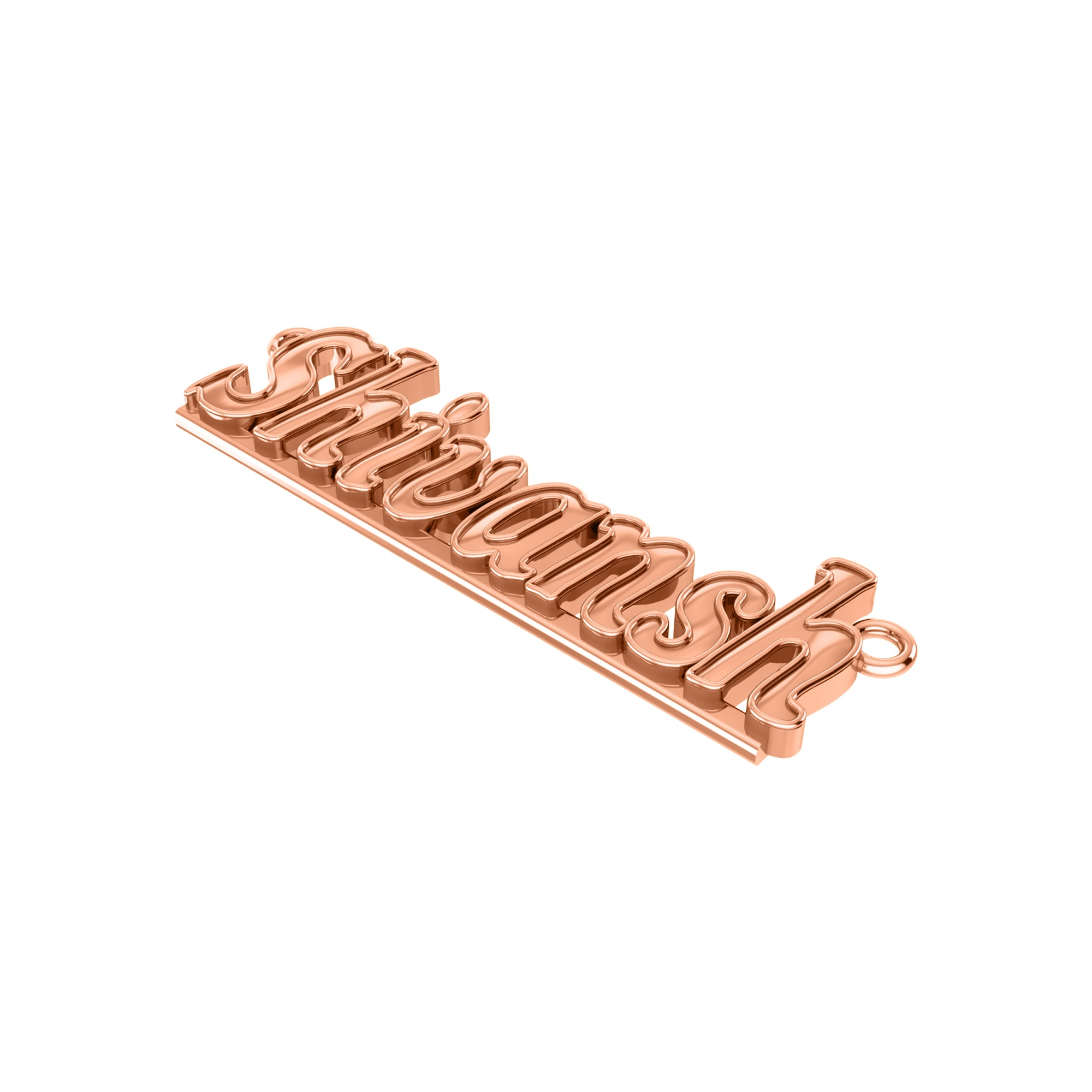 RKC Personalisieren Sie den Namensanhänger aus 925er Silberschmuck, 14 Karat Roségold vergoldet, Gewicht 3,50 g, Höhe 9 mm