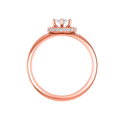 RKC Marquise-Moissanit-Halo-Verlobungsring, 925er Silber, Gelbgold vergoldet, für Damen, Gewicht 2 g