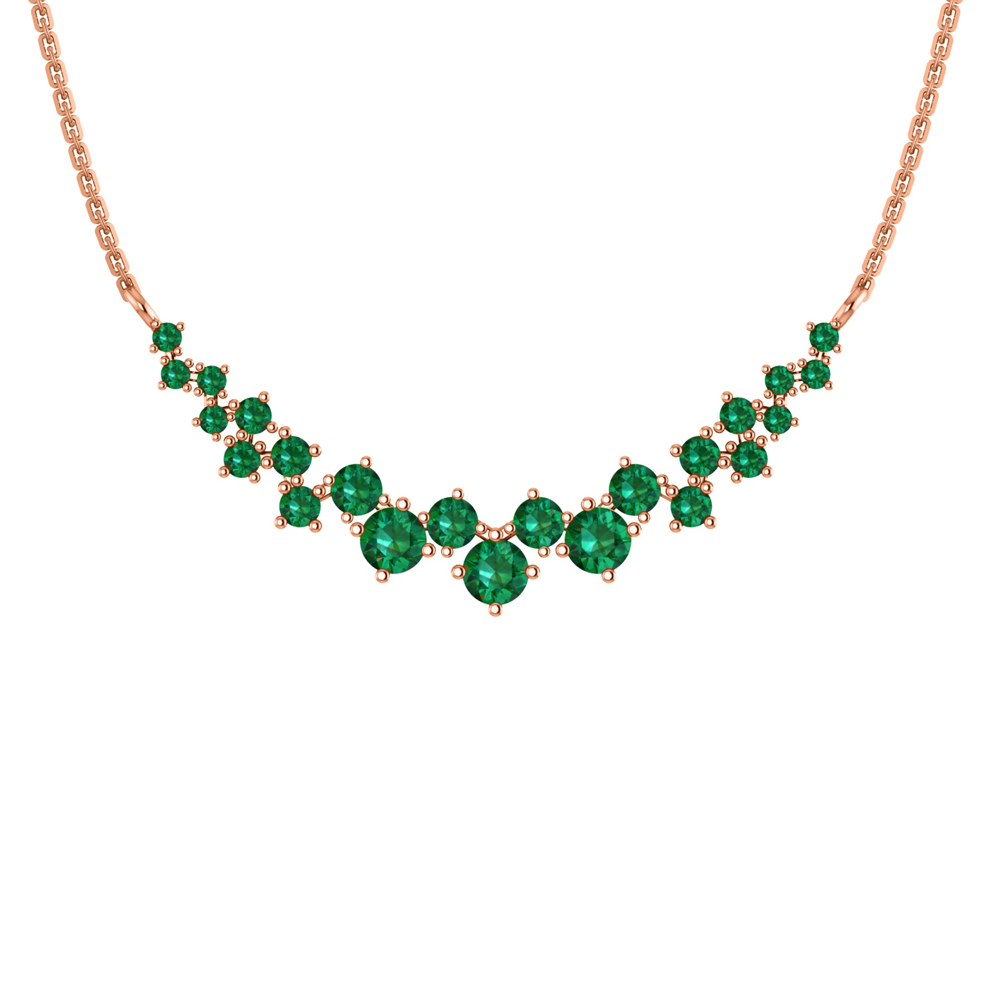 Collana affascinante con moissanite RKC da 10,35 CT Argento 925 placcato oro rosa 14k Peso del prodotto 4,80 GM