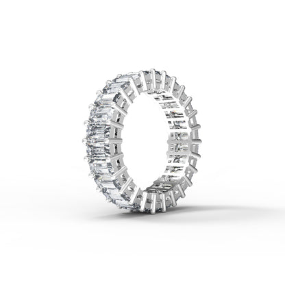 RKC Baguette Cut Moissanite Full Eternity Band per fidanzata Argento 925 placcato oro rosa 14 carati Peso 4 g Larghezza 5,80 MM