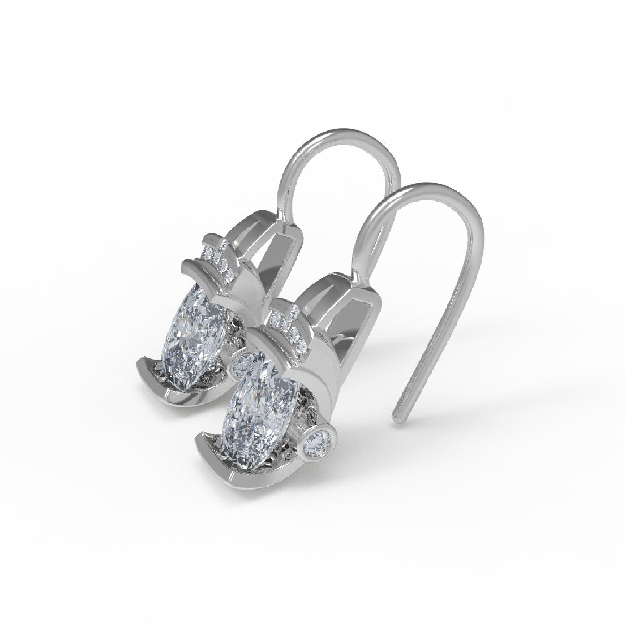 RKC 925 Sterling Silber Creolen-Ohrring für Damen, 14 Karat Gelb, Gesamtgewicht 4,20 GM, Höhe 22,00 mm