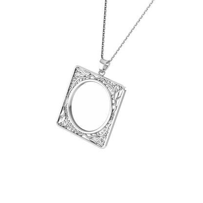 RKC Frame For Photo Personalised Memory Necklace Pendant 14k Gold Plated Silver