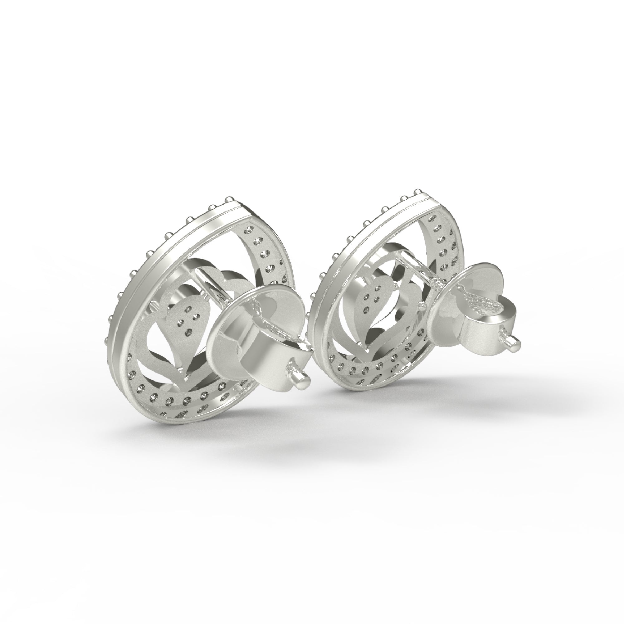 RKC 925 Sterling Silber blattförmiger Damen-Ohrstecker für den täglichen Gebrauch, 14 Karat Rose über dem Produkt, Gewicht 1,80 GM, Höhe 12,00 mm