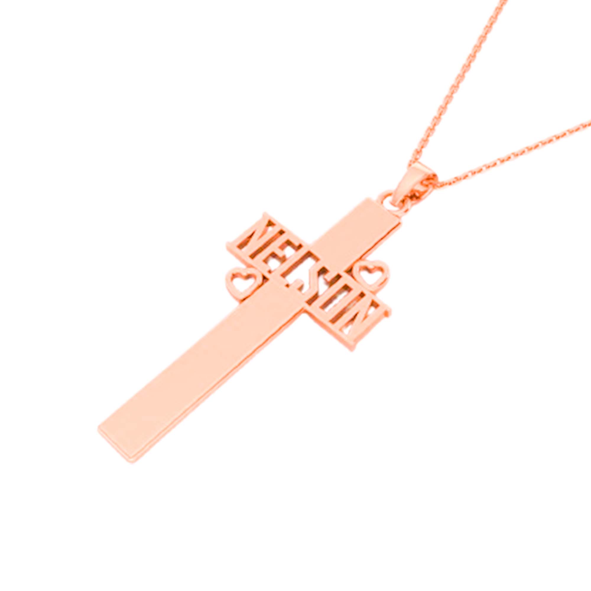 RKC 14k Gold Plated Cross Pendant Including Your Name Idea Religion Pendant Weight 5gm