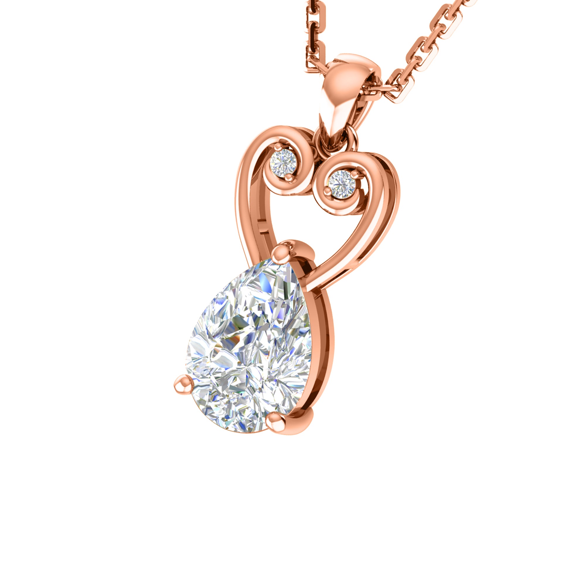Ciondolo in moissanite a goccia da 2,23 ct RKC, gioielli in argento 925, placcato in oro giallo 14 carati, altezza 3,60 g