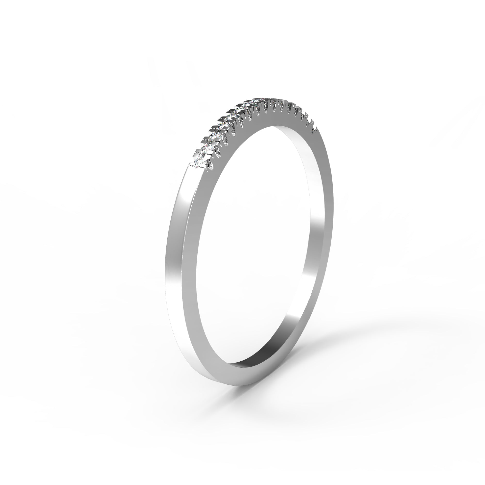 Fede nuziale RKC Moissanite da donna Half Eternity in argento 925 placcato oro rosa 14 carati Peso 1 g Larghezza 1,30 mm