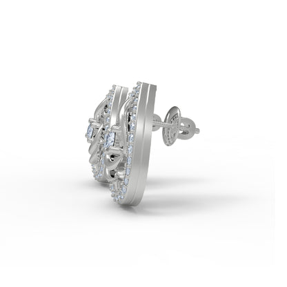 Orecchino da donna a forma di pera da donna in argento sterling RKC 925, giallo 14k, peso prodotto 2,60 GM, altezza pietra 12,80 mm