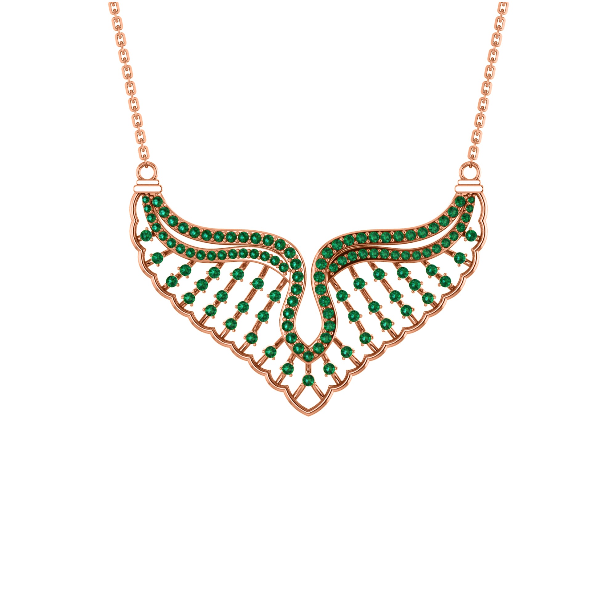 RKC 1,52 CT Moissanit Charmante Halskette 925 Silber 14k Roségold vergoldet Produktgewicht 8,00 GM Höhe 30,00 MM