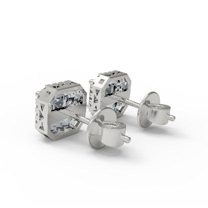 Orecchino da donna a bottone in argento sterling RKC 925 14k giallo sopra peso 2,3 Gm altezza 7,80 MM