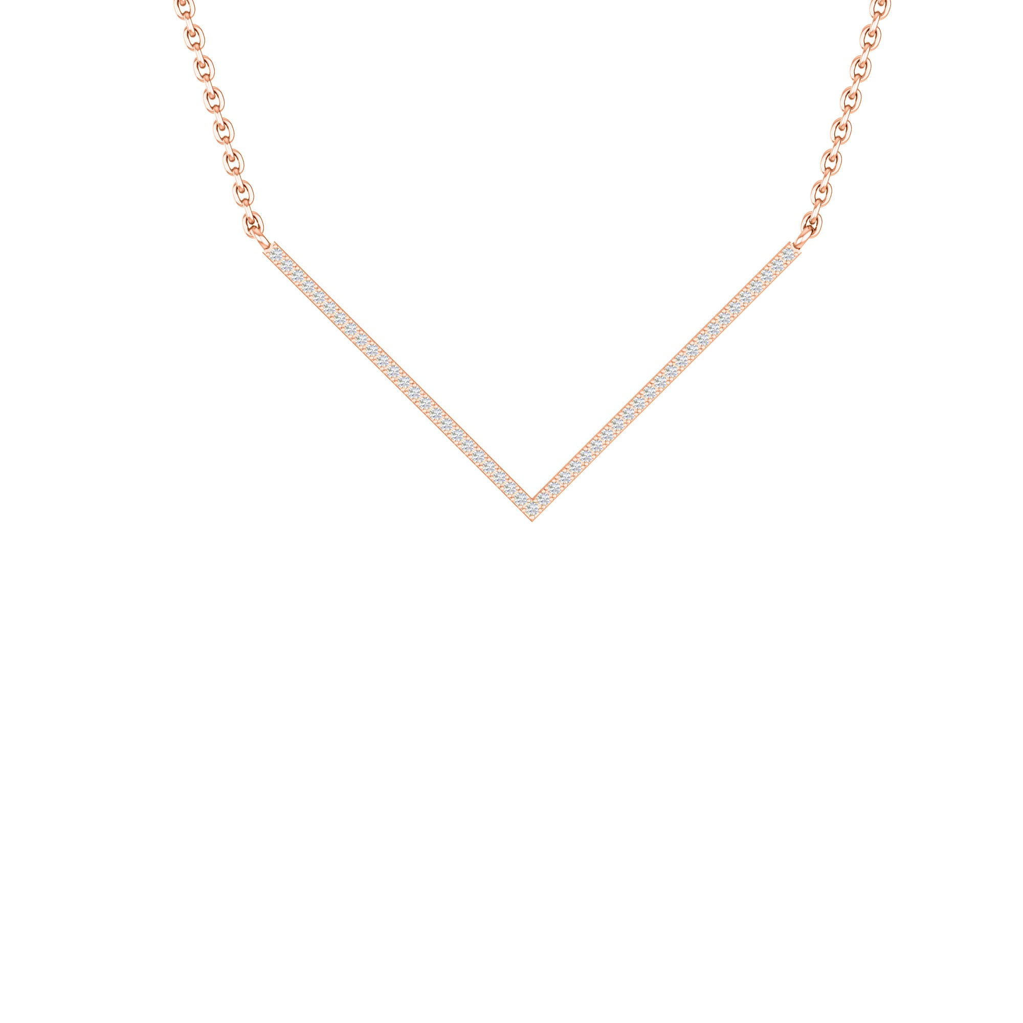 RKC 0,4 CT Moissanit Charm Halskette 925 Silber 14k Roségold vergoldet Produktgewicht 3,5 GM Höhe 24,00 MM