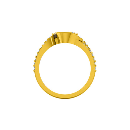 RKC Moissanit Promise Bypass Verlobungsring, 925er Silber, 14 Karat Gelbgold mit einem Gewicht von über 3,1 g