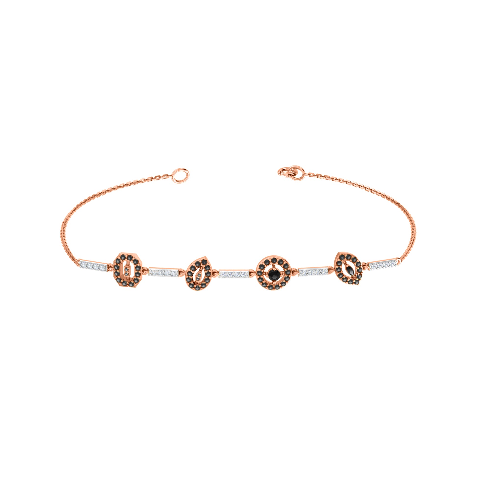 RKC Damenarmband aus 925er-Sterlingsilber, 1,16 Karat, 14 Karat Weißgold vergoldet, Gewicht 5,20 g, Höhe 81,30 mm