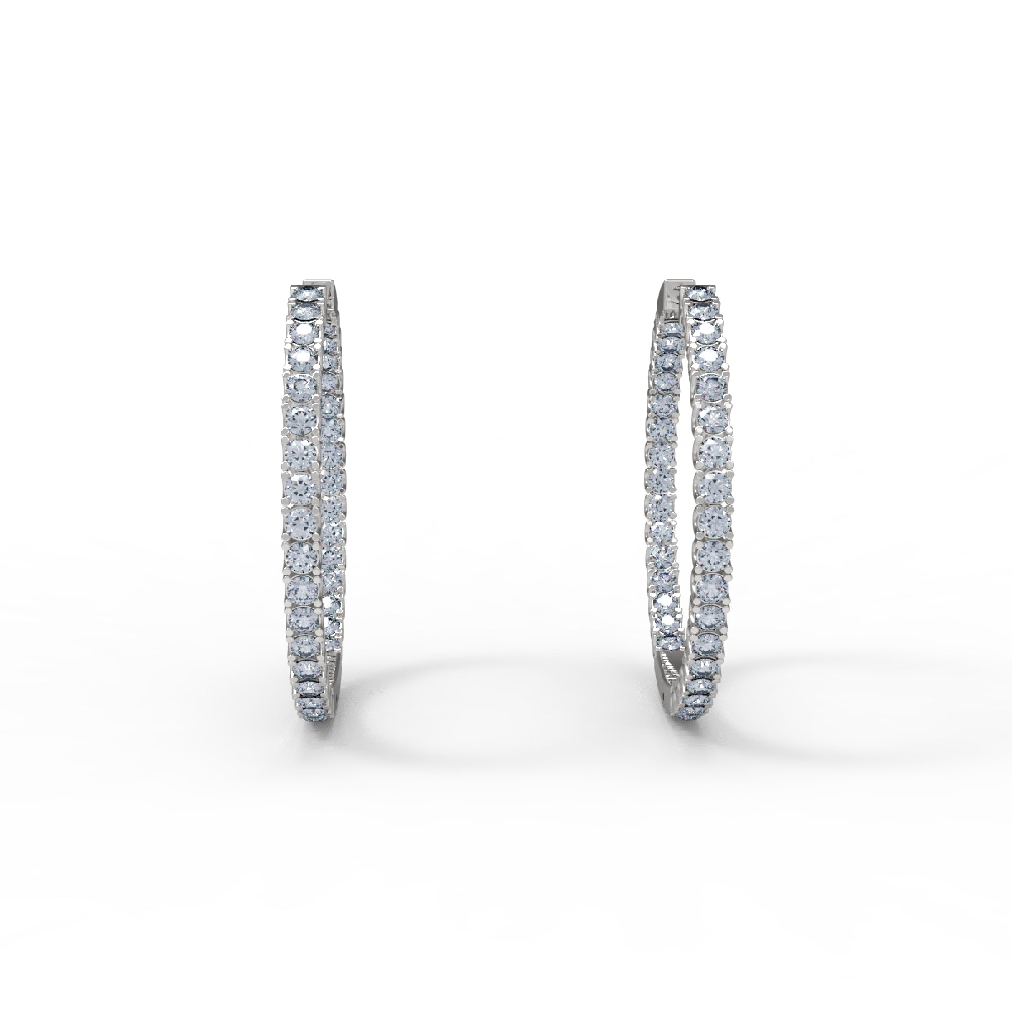 RKC 925 Sterling Silber Hoop Huggies Clip-On-Ohrring für Damen, 14 Karat Gelb, Gewicht 5,60 g, Höhe 29,00 mm